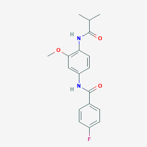 molecular formula C18H19FN2O3 B244804 4-fluoro-N-[4-(isobutyrylamino)-3-methoxyphenyl]benzamide 