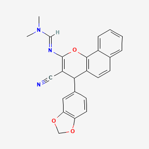 (E)-N'-[4-(2H-1,3-benzodioxol-5-yl)-3-cyano-4H-benzo[h]chromen-2-yl]-N,N-dimethylmethanimidamide