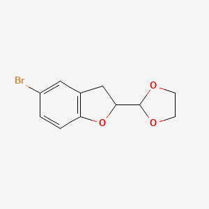 molecular formula C11H11BrO3 B2448043 5-Bromo-2-(1,3-dioxolan-2-yl)-2,3-dihydro-1-benzofuran CAS No. 2219376-68-6