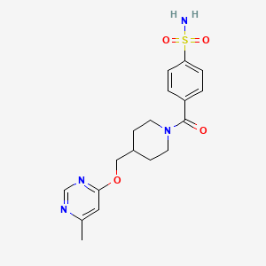 molecular formula C18H22N4O4S B2448045 4-(4-(((6-甲基嘧啶-4-基)氧)甲基)哌啶-1-羰基)苯磺酰胺 CAS No. 2309189-28-2