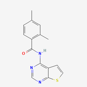 molecular formula C15H13N3OS B2448049 2,4-dimethyl-N-(thieno[2,3-d]pyrimidin-4-yl)benzamide CAS No. 1004223-76-0