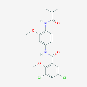 molecular formula C19H20Cl2N2O4 B244805 3,5-dichloro-N-[4-(isobutyrylamino)-3-methoxyphenyl]-2-methoxybenzamide 