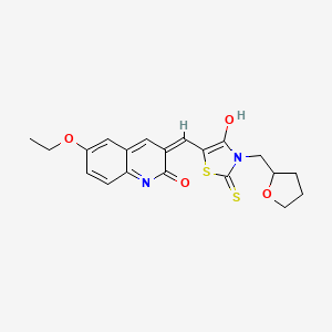 molecular formula C20H20N2O4S2 B2448050 (Z)-5-((6-ethoxy-2-oxo-1,2-dihydroquinolin-3-yl)methylene)-3-((tetrahydrofuran-2-yl)methyl)-2-thioxothiazolidin-4-one CAS No. 469879-23-0
