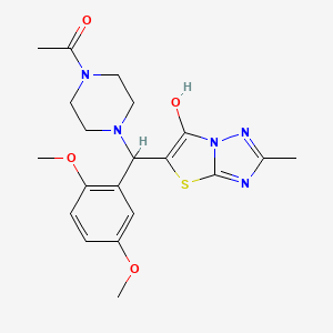 1-(4-((2,5-Dimethoxyphenyl)(6-hydroxy-2-methylthiazolo[3,2-b][1,2,4]triazol-5-yl)methyl)piperazin-1-yl)ethanone