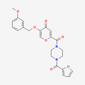 molecular formula C23H22N2O7 B2448057 2-(4-(furan-2-carbonyl)piperazine-1-carbonyl)-5-((3-methoxybenzyl)oxy)-4H-pyran-4-one CAS No. 1021258-19-4