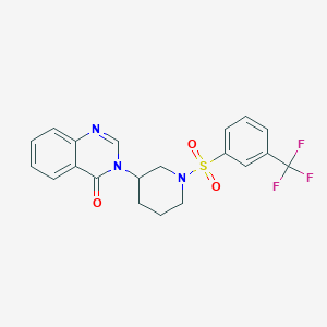 molecular formula C20H18F3N3O3S B2448064 3-(1-((3-(trifluoromethyl)phenyl)sulfonyl)piperidin-3-yl)quinazolin-4(3H)-one CAS No. 2034297-29-3