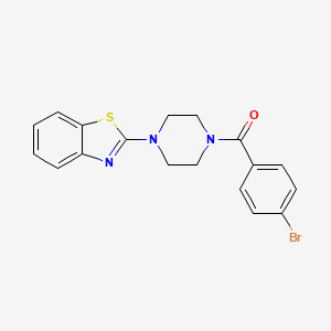 molecular formula C18H16BrN3OS B2448065 (4-(Benzo[d]thiazol-2-yl)piperazin-1-yl)(4-bromophenyl)methanone CAS No. 298685-17-3