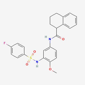 molecular formula C24H23FN2O4S B2448066 N-[3-(4-fluorobenzenesulfonamido)-4-methoxyphenyl]-1,2,3,4-tetrahydronaphthalene-1-carboxamide CAS No. 1386807-25-5