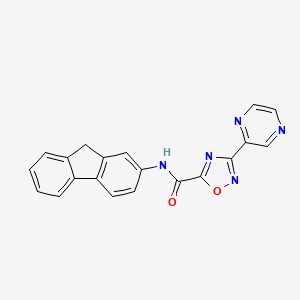molecular formula C20H13N5O2 B2448068 N-(9H-fluoren-2-yl)-3-(pyrazin-2-yl)-1,2,4-oxadiazole-5-carboxamide CAS No. 1219845-15-4