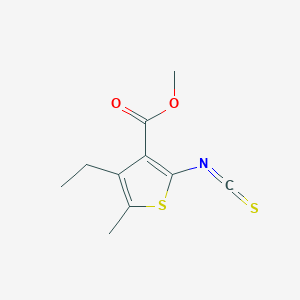 molecular formula C10H11NO2S2 B2448073 4-乙基-2-异硫氰酸根-5-甲硫代噻吩-3-羧酸甲酯 CAS No. 588695-55-0