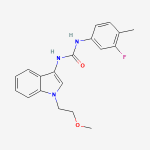 1-(3-fluoro-4-methylphenyl)-3-(1-(2-methoxyethyl)-1H-indol-3-yl)urea