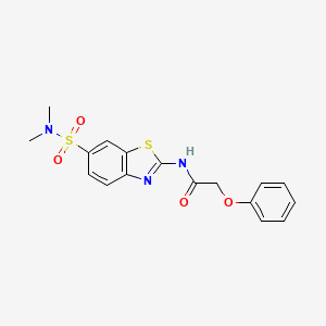 molecular formula C17H17N3O4S2 B2448082 N-[6-(dimethylsulfamoyl)-1,3-benzothiazol-2-yl]-2-phenoxyacetamide CAS No. 706773-60-6