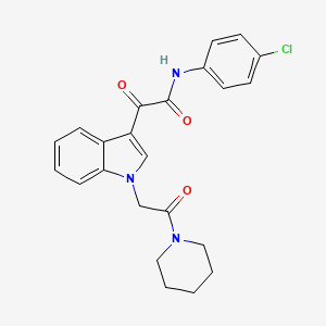 N-(4-chlorophenyl)-2-oxo-2-[1-(2-oxo-2-piperidin-1-ylethyl)indol-3-yl]acetamide