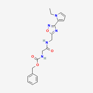 benzyl (2-(((3-(1-ethyl-1H-pyrrol-2-yl)-1,2,4-oxadiazol-5-yl)methyl)amino)-2-oxoethyl)carbamate