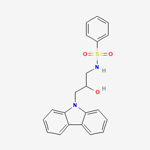 molecular formula C21H20N2O3S B2448093 N-(3-(9H-carbazol-9-yl)-2-hydroxypropyl)benzenesulfonamide CAS No. 351495-54-0