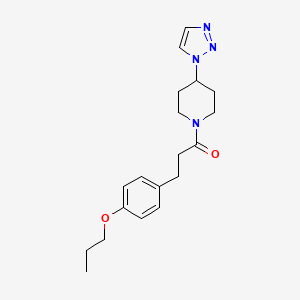 1-(4-(1H-1,2,3-triazol-1-yl)piperidin-1-yl)-3-(4-propoxyphenyl)propan-1-one