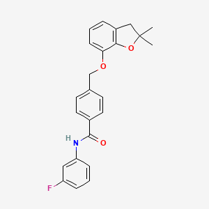 4-[(2,2-dimethyl-3H-1-benzofuran-7-yl)oxymethyl]-N-(3-fluorophenyl)benzamide