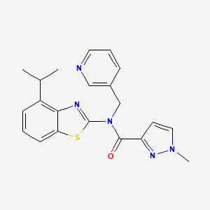 molecular formula C21H21N5OS B2448097 N-(4-isopropylbenzo[d]thiazol-2-yl)-1-methyl-N-(pyridin-3-ylmethyl)-1H-pyrazole-3-carboxamide CAS No. 1172874-77-9