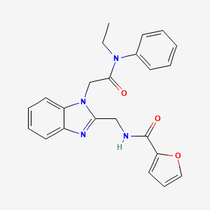 molecular formula C23H22N4O3 B2448098 N-ethyl-2-{2-[(2-furylcarbonylamino)methyl]benzimidazolyl}-N-phenylacetamide CAS No. 920113-22-0
