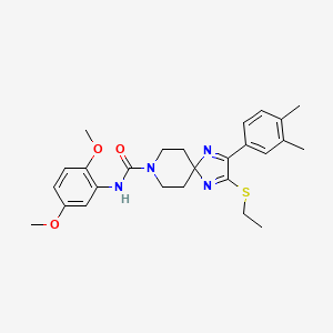 N-(2,5-dimethoxyphenyl)-2-(3,4-dimethylphenyl)-3-(ethylthio)-1,4,8-triazaspiro[4.5]deca-1,3-diene-8-carboxamide