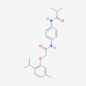 molecular formula C22H28N2O3 B244811 N-(4-{[(2-isopropyl-5-methylphenoxy)acetyl]amino}phenyl)-2-methylpropanamide 
