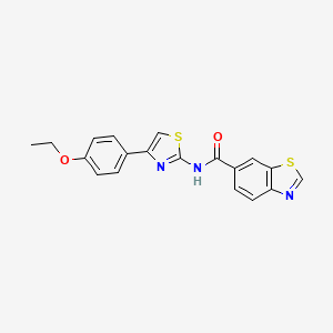 N-[4-(4-ethoxyphenyl)-1,3-thiazol-2-yl]-1,3-benzothiazole-6-carboxamide