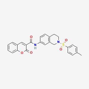 molecular formula C26H22N2O5S B2448114 2-氧代-N-(2-甲苯磺酰基-1,2,3,4-四氢异喹啉-7-基)-2H-色烯-3-甲酰胺 CAS No. 955225-38-4