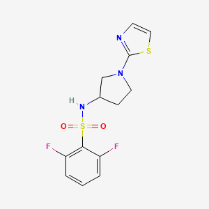 molecular formula C13H13F2N3O2S2 B2448117 2,6-difluoro-N-(1-(thiazol-2-yl)pyrrolidin-3-yl)benzenesulfonamide CAS No. 1797861-88-1