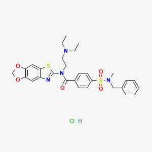 molecular formula C29H33ClN4O5S2 B2448123 N-([1,3]dioxolo[4',5':4,5]benzo[1,2-d]thiazol-6-yl)-4-(N-benzyl-N-methylsulfamoyl)-N-(2-(diethylamino)ethyl)benzamide hydrochloride CAS No. 1321771-81-6