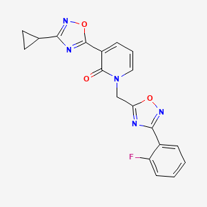 3-(3-cyclopropyl-1,2,4-oxadiazol-5-yl)-1-((3-(2-fluorophenyl)-1,2,4-oxadiazol-5-yl)methyl)pyridin-2(1H)-one