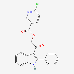 [2-oxo-2-(2-phenyl-1H-indol-3-yl)ethyl] 6-chloropyridine-3-carboxylate