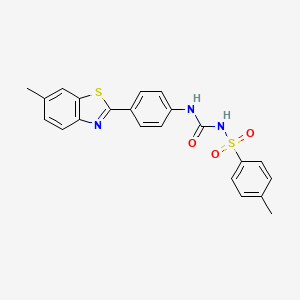 4-methyl-N-{[4-(6-methyl-1,3-benzothiazol-2-yl)phenyl]carbamoyl}benzenesulfonamide