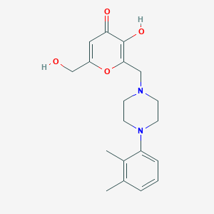 molecular formula C19H24N2O4 B2448141 2-{[4-(2,3-dimethylphenyl)piperazino]methyl}-3-hydroxy-6-(hydroxymethyl)-4H-pyran-4-one CAS No. 866019-59-2
