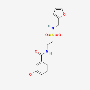 molecular formula C15H18N2O5S B2448146 N-(2-(N-(furan-2-ylmethyl)sulfamoyl)ethyl)-3-methoxybenzamide CAS No. 899739-11-8