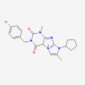 molecular formula C21H22BrN5O2 B2448152 3-[(4-bromophenyl)methyl]-8-cyclopentyl-1,7-dimethyl-1H,2H,3H,4H,8H-imidazo[1,2-g]purine-2,4-dione CAS No. 887671-94-5