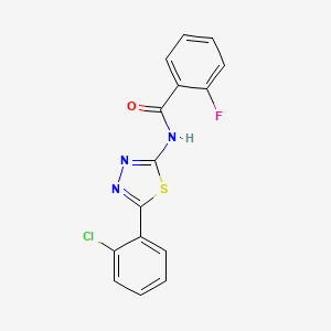 molecular formula C15H9ClFN3OS B2448153 N-[5-(2-chlorophenyl)-1,3,4-thiadiazol-2-yl]-2-fluorobenzamide CAS No. 330190-66-4