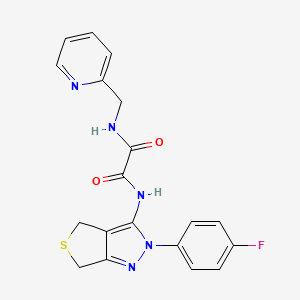 molecular formula C19H16FN5O2S B2448156 N1-(2-(4-fluorophenyl)-4,6-dihydro-2H-thieno[3,4-c]pyrazol-3-yl)-N2-(pyridin-2-ylmethyl)oxalamide CAS No. 900010-22-2