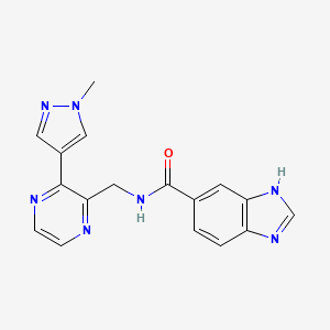 N-((3-(1-methyl-1H-pyrazol-4-yl)pyrazin-2-yl)methyl)-1H-benzo[d]imidazole-5-carboxamide