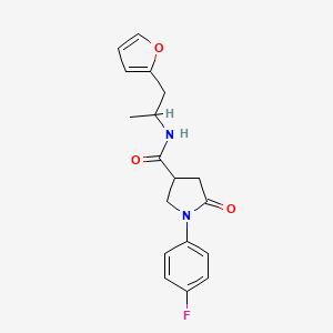 molecular formula C18H19FN2O3 B2448174 1-(4-氟苯基)-N-(1-(呋喃-2-基)丙烷-2-基)-5-氧代吡咯烷-3-甲酰胺 CAS No. 1235117-99-3