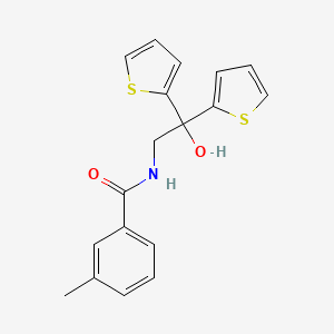 N-(2-hydroxy-2,2-di(thiophen-2-yl)ethyl)-3-methylbenzamide