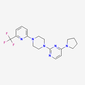 4-Pyrrolidin-1-yl-2-[4-[6-(trifluoromethyl)pyridin-2-yl]piperazin-1-yl]pyrimidine