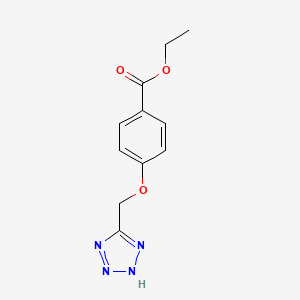 molecular formula C11H12N4O3 B2448185 ethyl 4-(2H-tetrazol-5-ylmethoxy)benzoate CAS No. 1177712-17-2