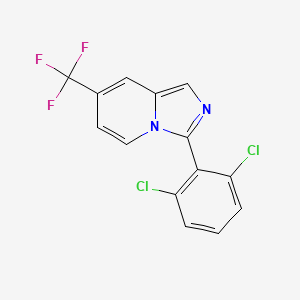 molecular formula C14H7Cl2F3N2 B2448188 3-(2,6-Dichlorophenyl)-7-(trifluoromethyl)imidazo[1,5-a]pyridine CAS No. 2085690-24-8