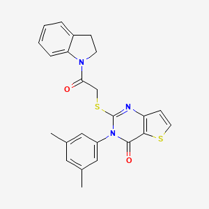molecular formula C24H21N3O2S2 B2448192 2-{[2-(2,3-二氢-1H-吲哚-1-基)-2-氧代乙基]硫代}-3-(3,5-二甲苯基)噻吩并[3,2-d]嘧啶-4(3H)-酮 CAS No. 1261013-73-3