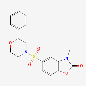 3-methyl-5-((2-phenylmorpholino)sulfonyl)benzo[d]oxazol-2(3H)-one