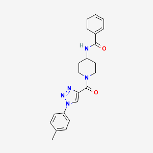 molecular formula C22H23N5O2 B2448203 N-(1-(1-(p-tolyl)-1H-1,2,3-triazole-4-carbonyl)piperidin-4-yl)benzamide CAS No. 1251556-37-2