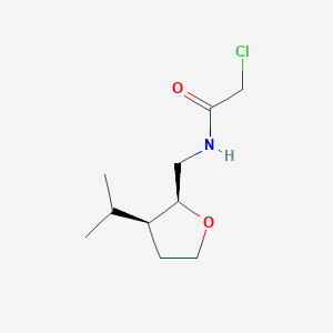 molecular formula C10H18ClNO2 B2448208 2-Chloro-N-[[(2S,3S)-3-propan-2-yloxolan-2-yl]methyl]acetamide CAS No. 2411179-03-6
