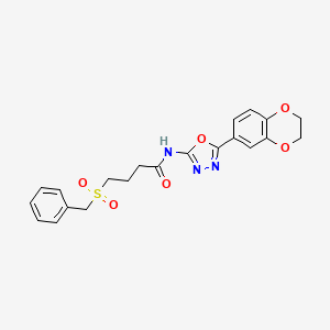 4-(benzylsulfonyl)-N-(5-(2,3-dihydrobenzo[b][1,4]dioxin-6-yl)-1,3,4-oxadiazol-2-yl)butanamide