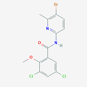 molecular formula C14H11BrCl2N2O2 B244821 N-(5-bromo-6-methylpyridin-2-yl)-3,5-dichloro-2-methoxybenzamide 
