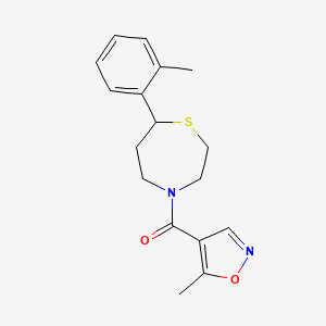 molecular formula C17H20N2O2S B2448210 (5-甲基异恶唑-4-基)(7-(邻甲苯基)-1,4-噻吩-4-基)甲酮 CAS No. 1704640-99-2